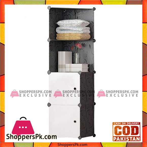 DIY Assembly Corner Storage Portable Cube Cabinet – 4 Cube