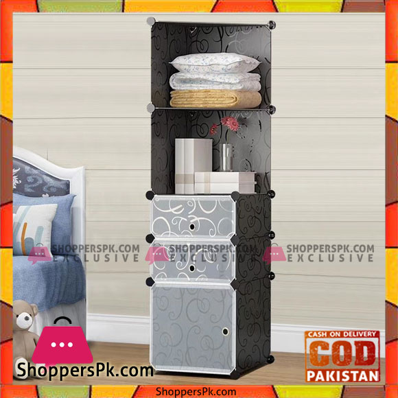 DIY Assembly Corner Storage Portable Cube Cabinet – 5 Cube