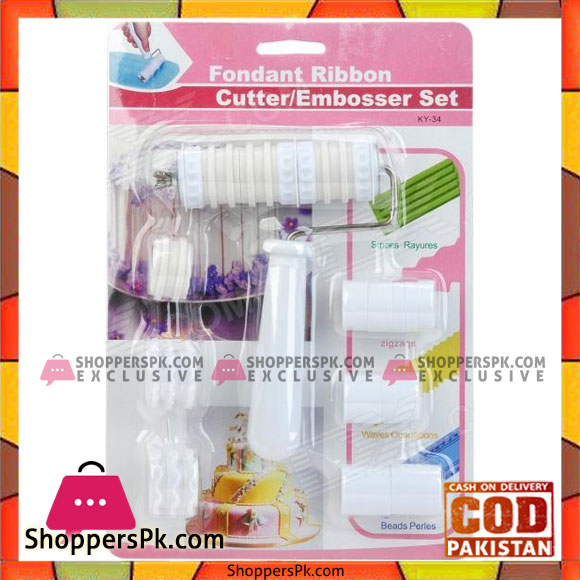 Fondant Ribbon Cutter Embosser Set KY34