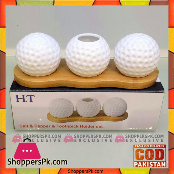 H.T Salt and Pepper & Thoothpick Holder Set
