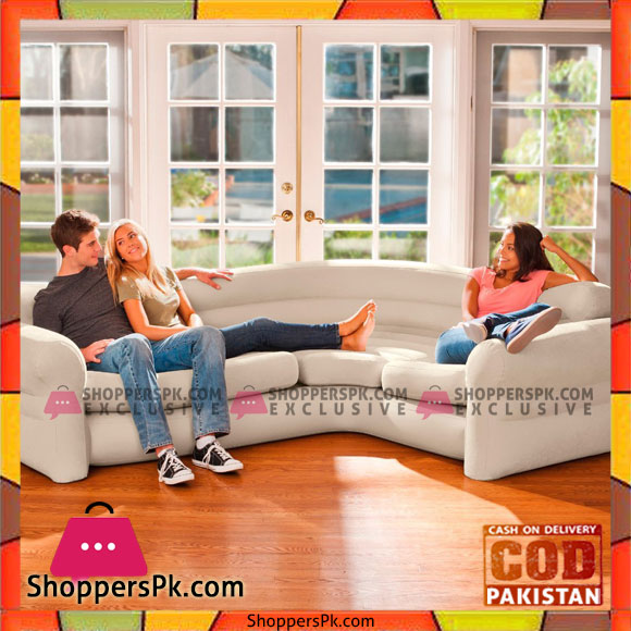 Intex Inflatable Corner Sofa, 101 inch X 80 inch X 30 inch - 68575
