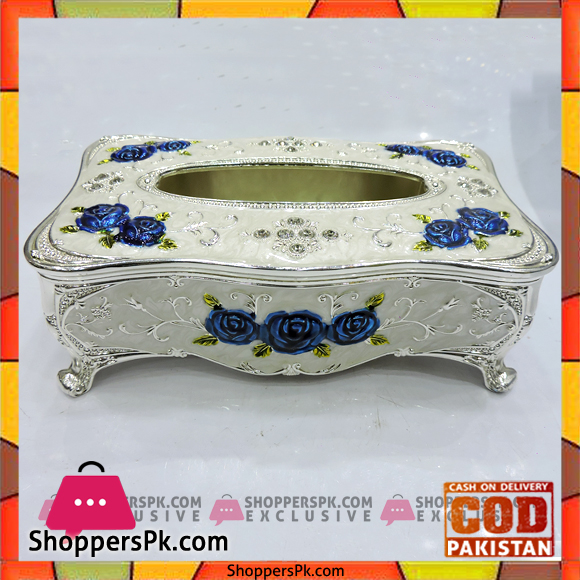 High Quality Fancy Silver Tissue Box Plastic