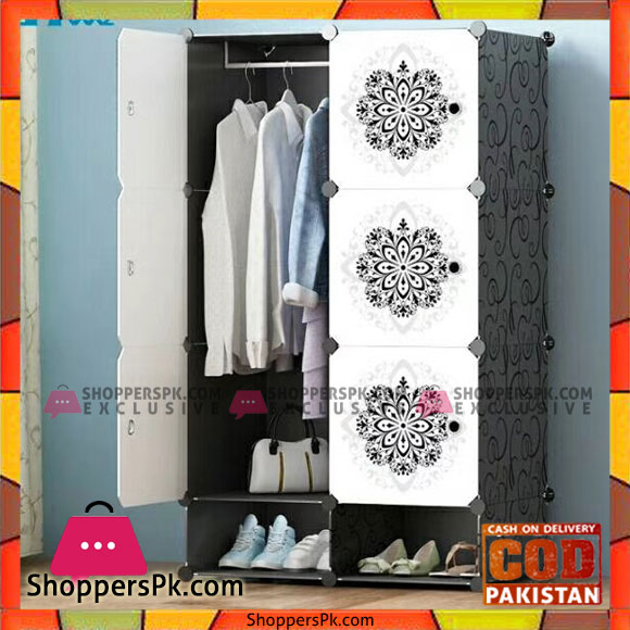 Modern Design Portable 6 Cube With Hanging - 2 Shoe Rack