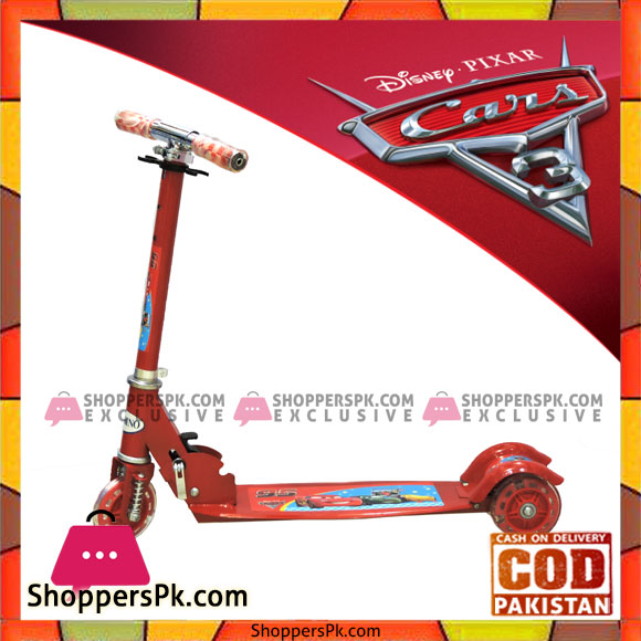 Cars Lightning McQueen Flashing Wheel Scooty For Kids