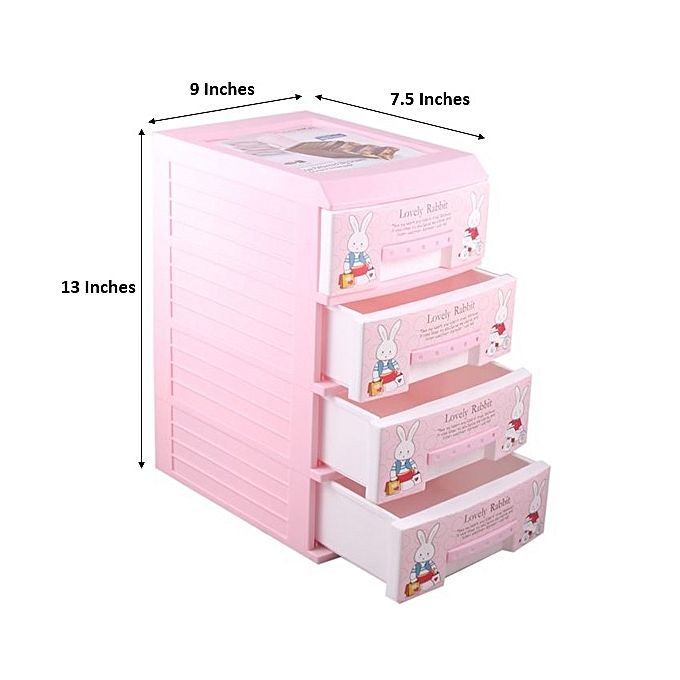 Hommold Four Drawers Storage Unit - Pink