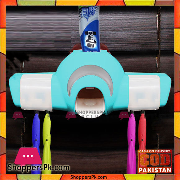 Toothpaste Dispenser with Toothbrush Holder