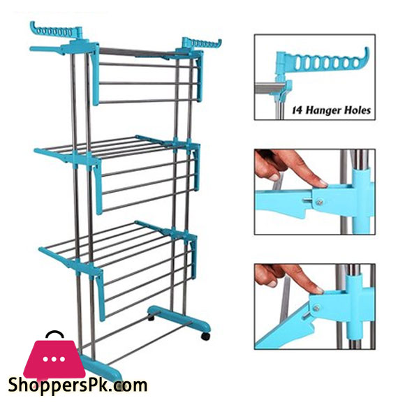 3 Tier Foldable Drying Rack Cloth Laundry Hanger Steel TW-117