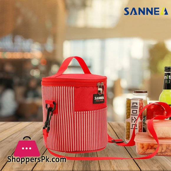 Microwavable Glass Klip N Store Round 580 ML 3-Pieces Lunch Box Set with Pouch