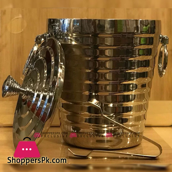 Stainless Steel Ice Bucket with Tongs