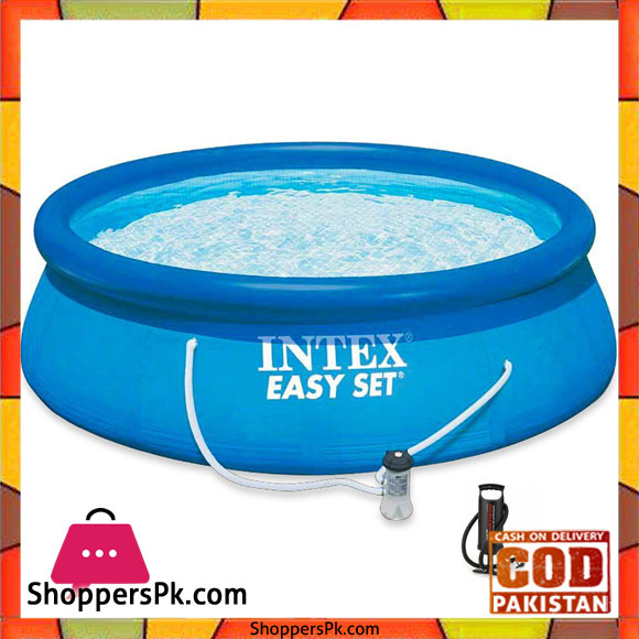 Intex Easy Set Swimming Pool With Sand Filter and Manual Air Pump -344 x 76 inch cm - 28112