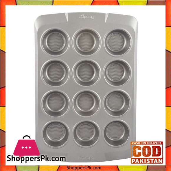 Prestige Muffin Tin with Bottom Design 12 Cup 57983