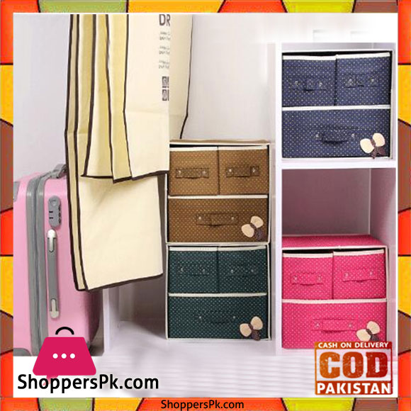 Foldable Fabric Storage Box Organizer 3 Drawer