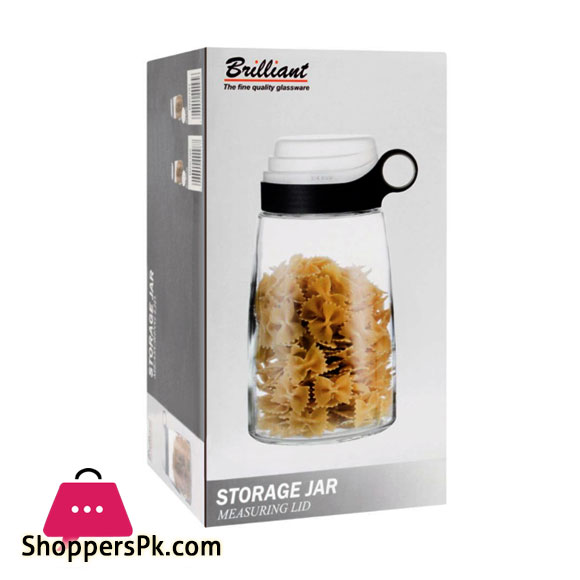 Brilliant Glassware Storage Jar with Measuring Lid Medium - 1400ML - BR0189