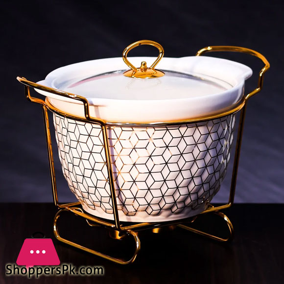Brilliant Round Casserole Serving Food Warmer Dish 10.5 Inch - BR0152