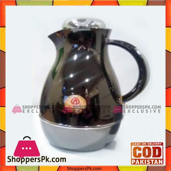 Taiwan Hotpot&Flask 1Ltr Black+Silve Thermos - 1210