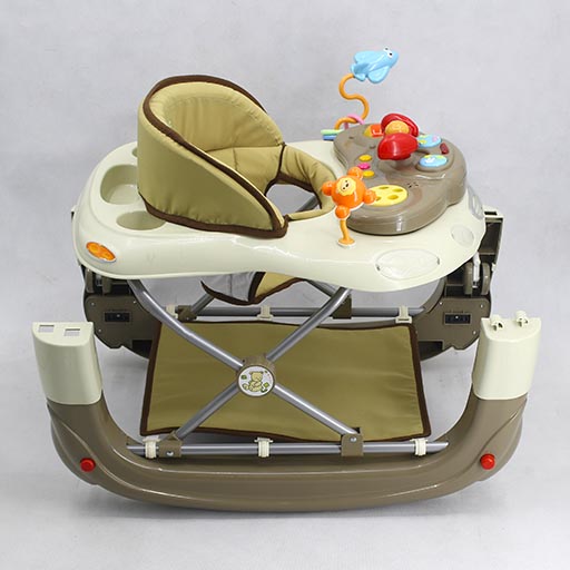 WALKER WITH ROCKER KHAKI BROWN T1085 Babyace 2 IN 1 Multi-Function Baby Walker T1085 Taiwan Made