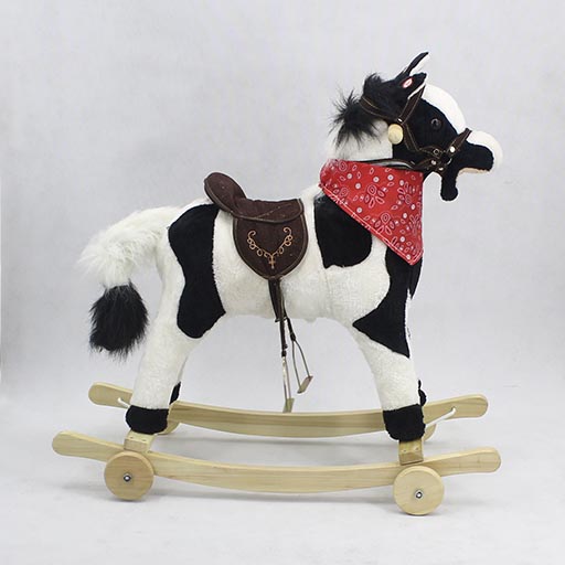 BLACK AND WHITE WHEEL ROCKING HORSE HM-212