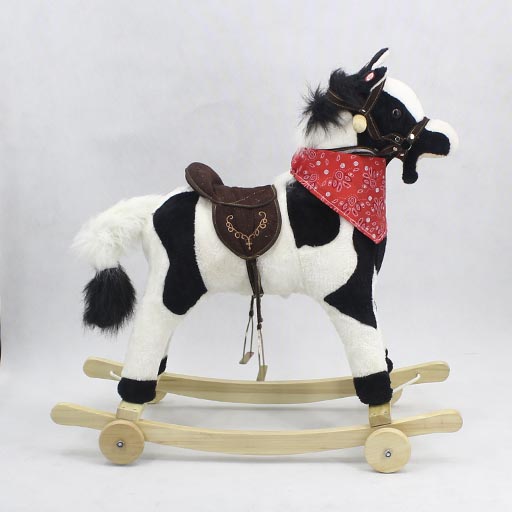 BLACK AND WHITE WHEEL ROCKING HORSE HM-212