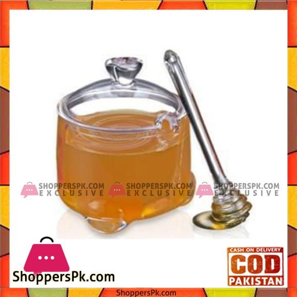 Fine Collection Acr Honey Jar W/Dipper - So10C - Made in Taiwan