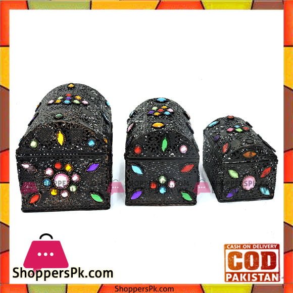 Home Decor 3 pcs Metal Jewellery Box