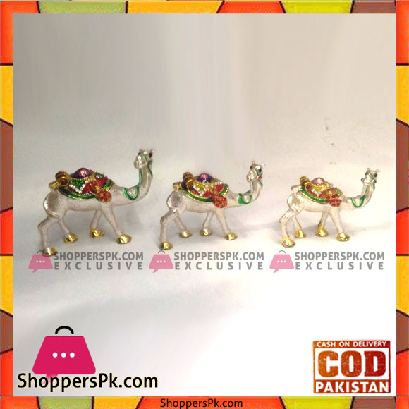 Home Decor High Quality Metal 3pcs Silver Camel Set