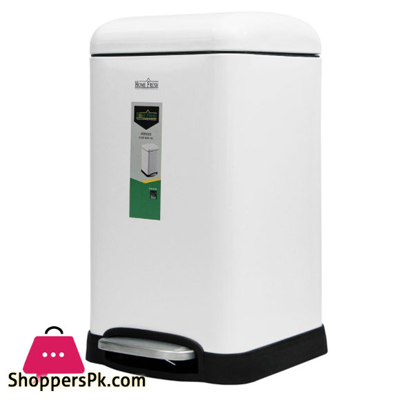 Home Fresh Step Trash Bin Square White 12 Liter - HF0020