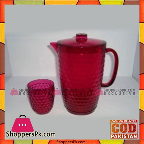 New Emerald Red 7 Pcs Water Set Honey - Bh0161 - High Quality