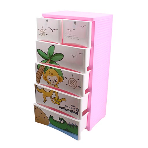 4+2 DRAWERS BLUE/WHITE CROCODILE 2651
