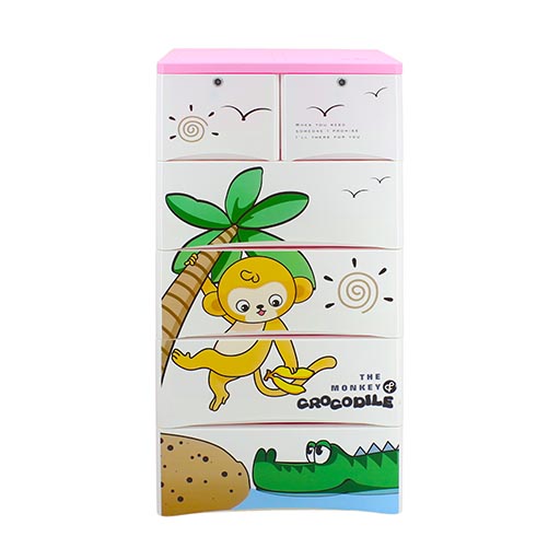 4+2 DRAWERS BLUE/WHITE CROCODILE 2651