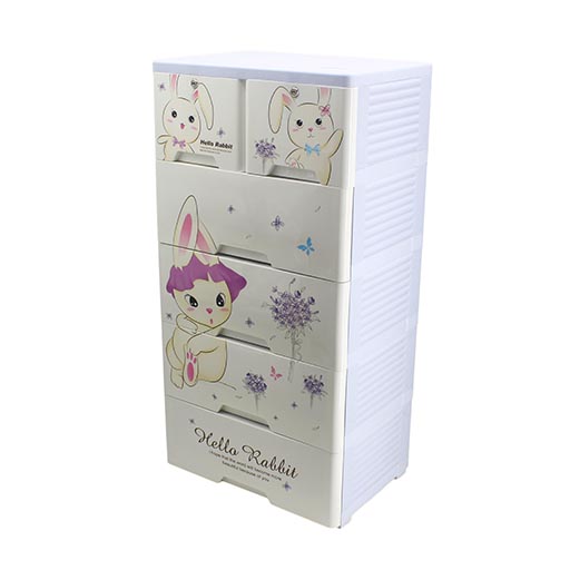 4+2 DRAWERS BLUE/WHITE HELLO RABBIT 2654