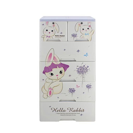 4+2 DRAWERS BLUE/WHITE HELLO RABBIT 2654