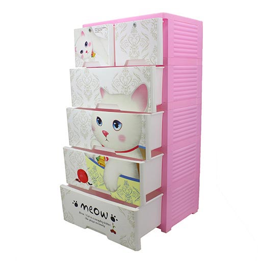 4+2 DRAWERS BLUE/WHITE MEOW 2655