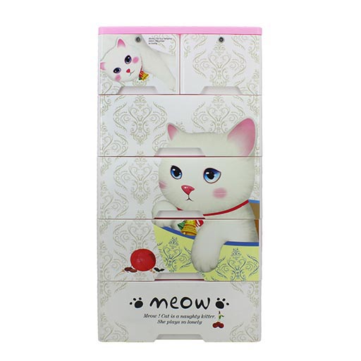 4+2 DRAWERS BLUE/WHITE MEOW 2655