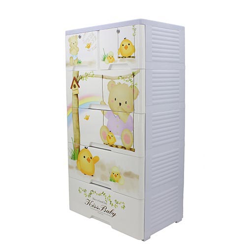 4+2 DRAWERS BLUE/WHITE KISS BABY 2658