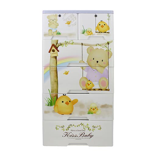 4+2 DRAWERS BLUE/WHITE KISS BABY 2658