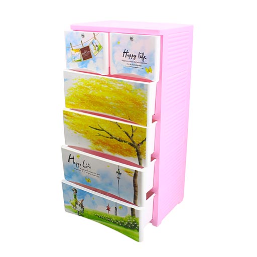 4+2 DRAWERS BLUE/WHITE HAPPY LIFE 2256