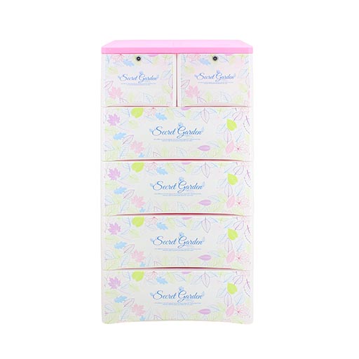 4+2 DRAWERS BLUE/WHITE SECRET GARDEN 2255