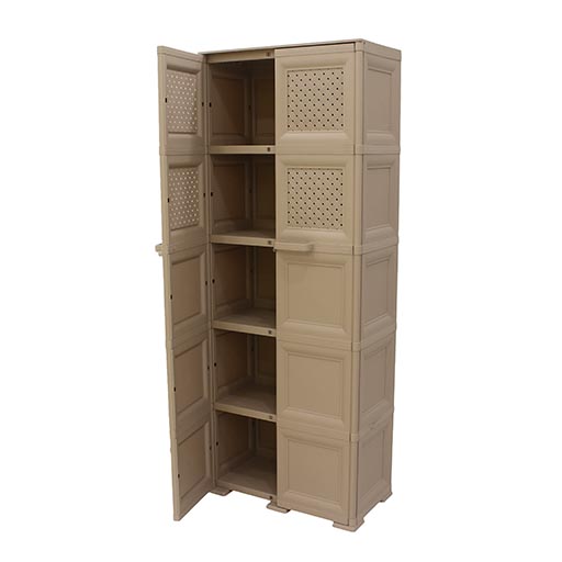 5 LAYER CUPBOARD WOOD RATTAN 78332