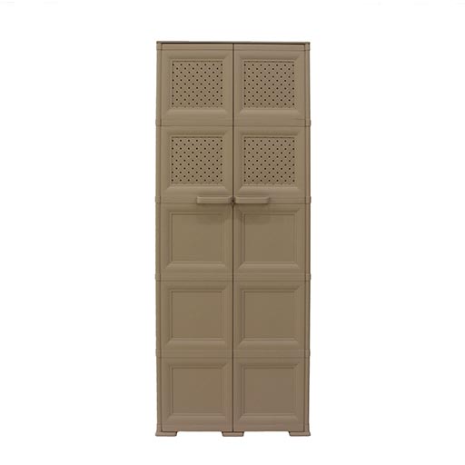 5 LAYER CUPBOARD WOOD RATTAN 78332