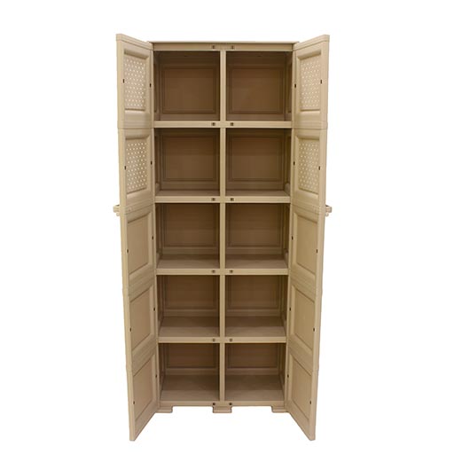 5 LAYER CUPBOARD WOOD RATTAN 78332