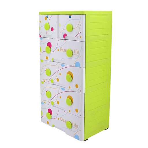 4+2 JUMBO HANDLE DRAWERS GREEN/WHITE B.LIFE 3045A