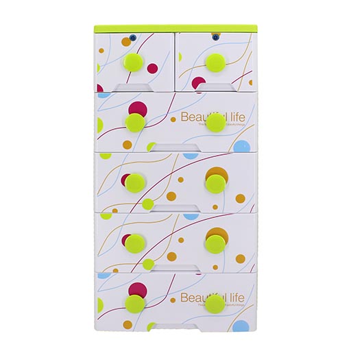 4+2 JUMBO HANDLE DRAWERS GREEN/WHITE B.LIFE 3045A
