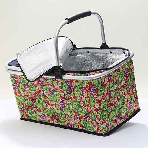 COLLAPSIBLE FOLDING INSULATED PICNIC BASKET WITH ALUMINUM FOIL
