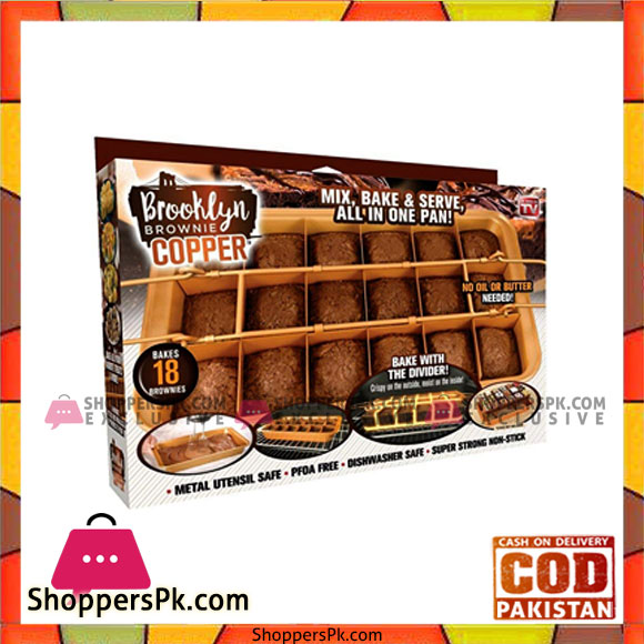Brooklyn Brownie Copper by Gotham Steel Nonstick Baking Pan with Built-In Slicer