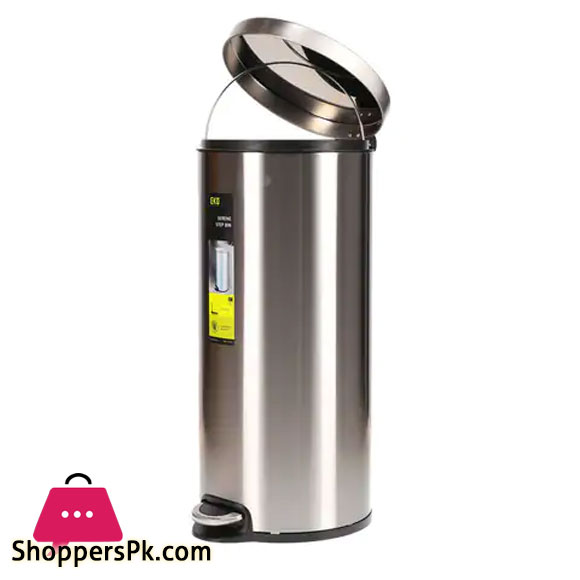 Eko Serene Stainless Steel Round Step Waste Bin 20-Liter EK9215-20L