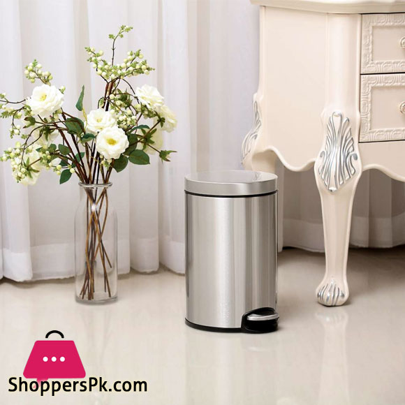 Eko Serene Stainless Steel Round Step Waste Bin 12 -Liter EK9215-12L
