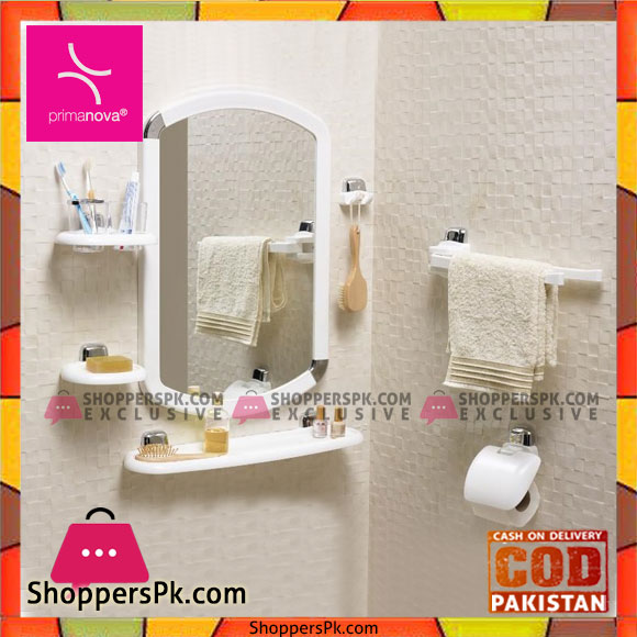 Primanova Bathroom Mirror Set 7 Pieces White Turkey Made 24010