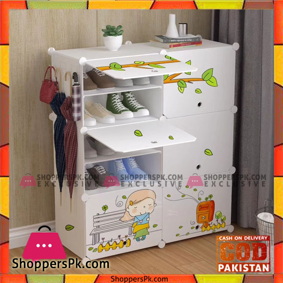 Creative Storage Multi-Purpose Shoes Rack Cabinet With Hook (24 Pair Shoe)