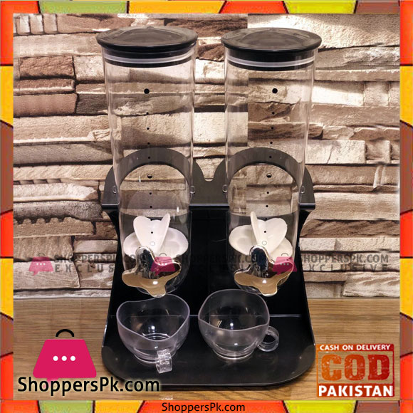 Double Cereal Dispenser Box Container Machine Black