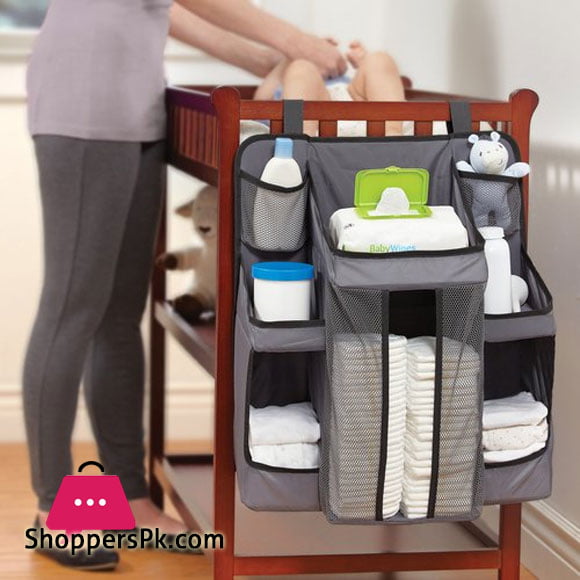 Inditradition Baby Diaper Caddy & Nursery Organizer | Hanging Organizer to Store Babys Daily Essential Needs